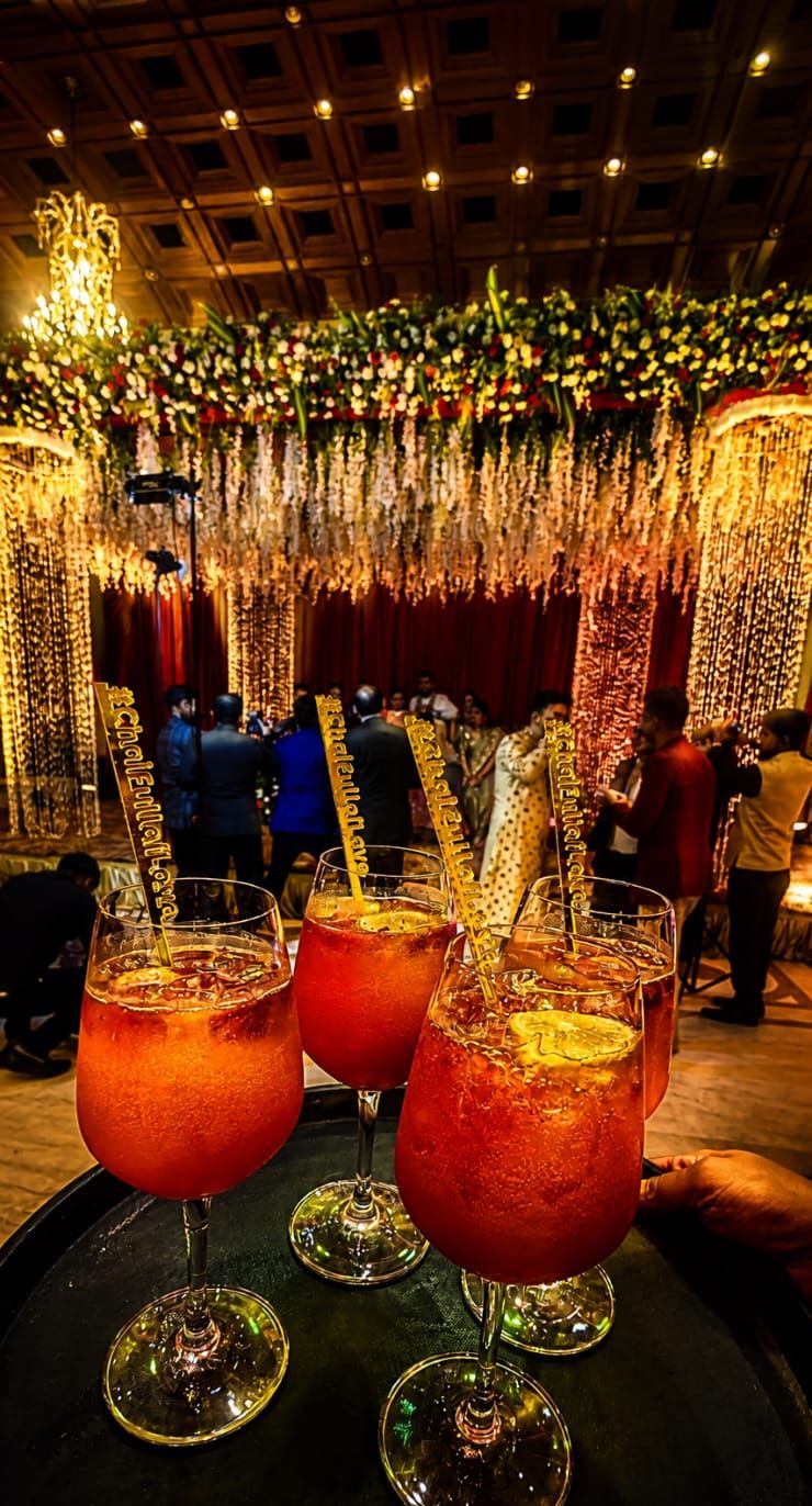 Cocktails with gold #ChaiFullofLove stirrers