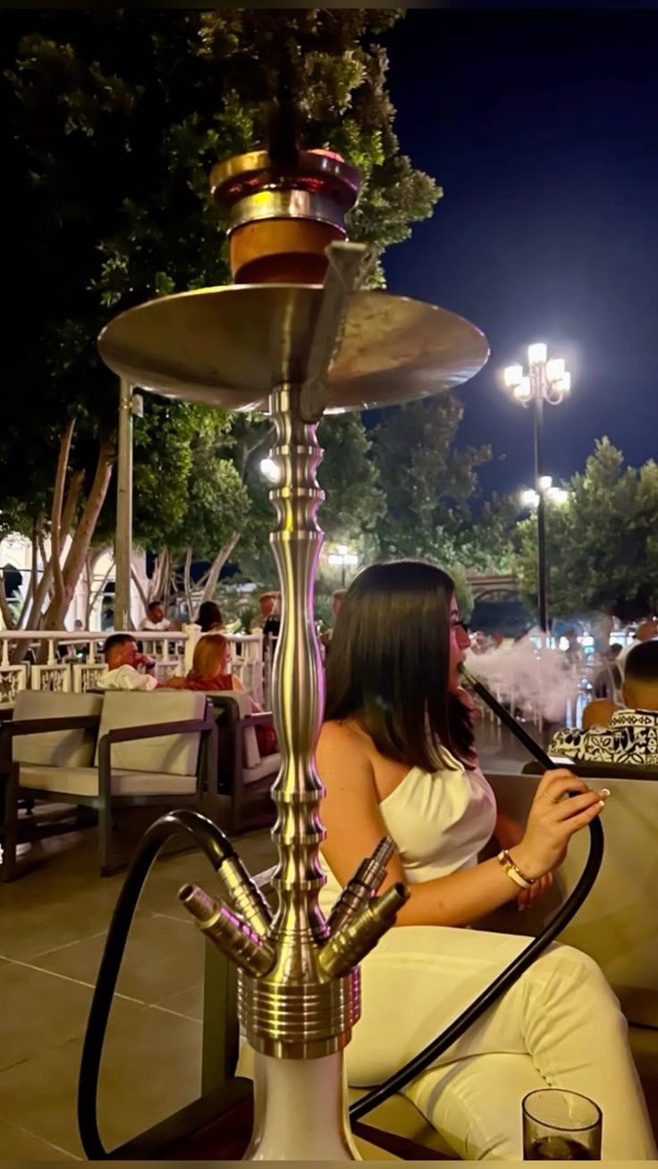 Premium hookah at an outdoor lounge